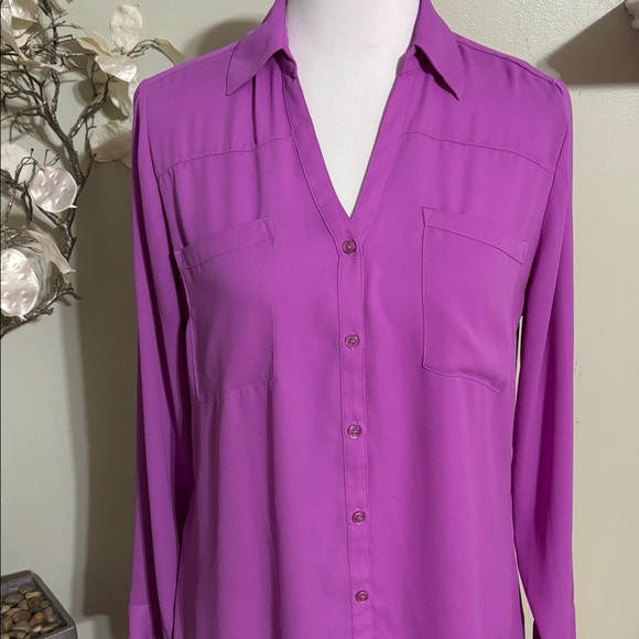 Express Women's Vibrant Purple Blouse - Picture 2 of 4